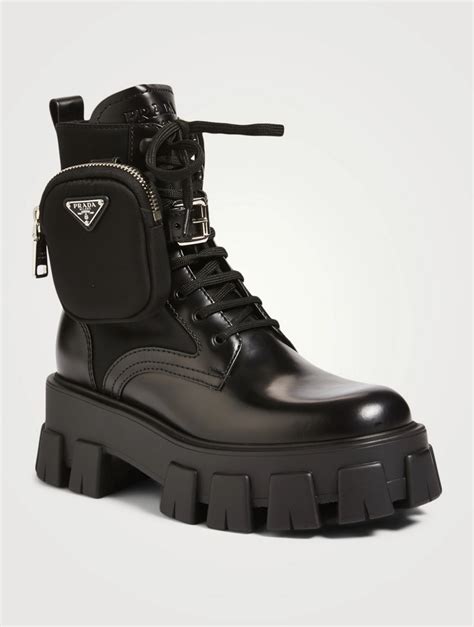 prada leather and nylon boots price|nylon prada boots women.